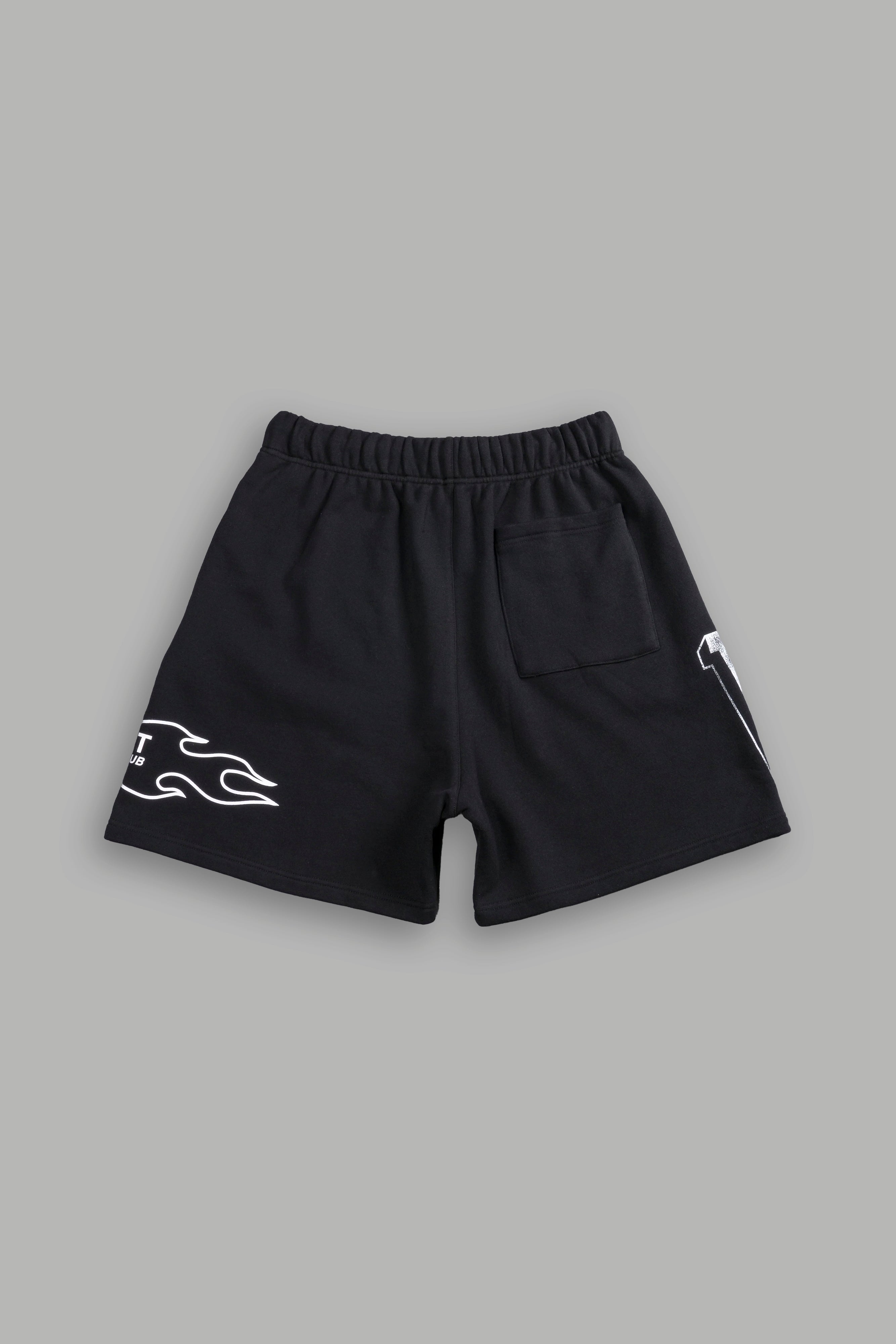 Riders Oversized Post Lounge Sweat Shorts in Black