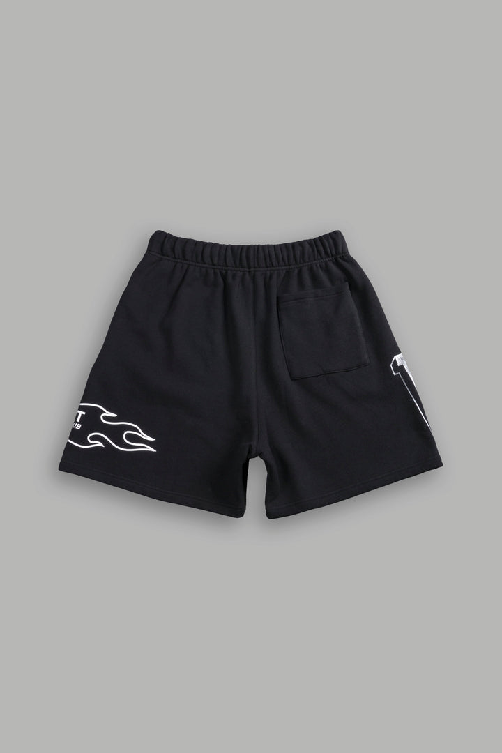 Riders Oversized Post Lounge Sweat Shorts in Black