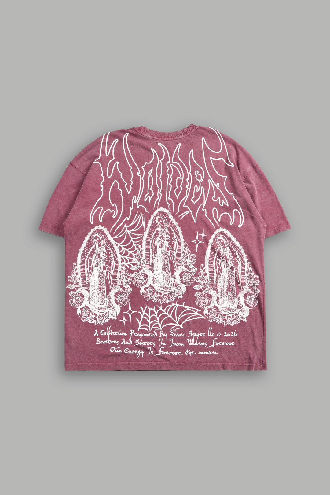 Her Prayer Premium Oversized Tee In Cherry Red
