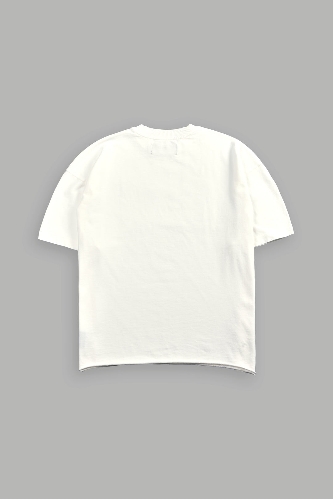 Loyalty Frvr Grunge Mid Length Raw Hem Tee in Cream