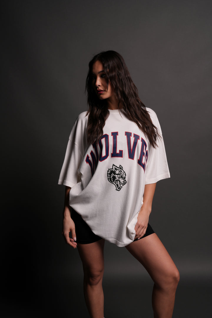 Loyalty "Premium" Oversized Unisex Tee in Cream/Maroon