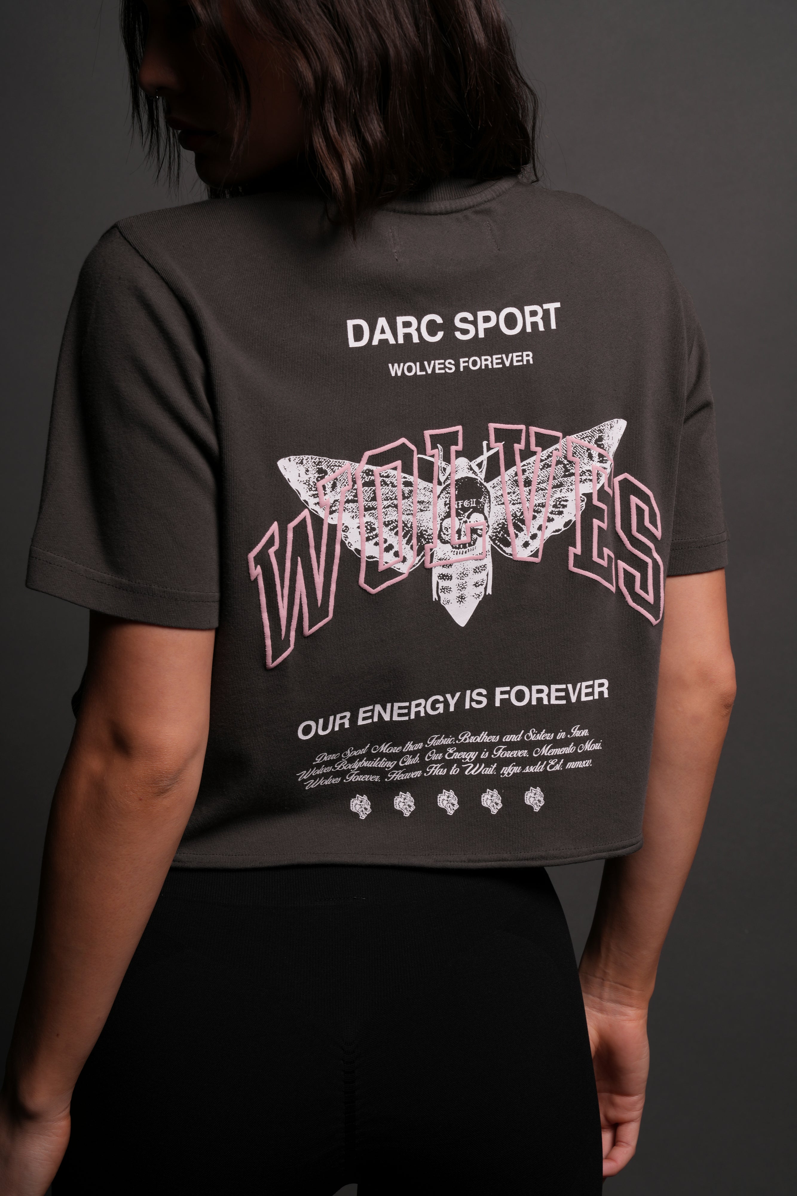 Death Moth Forever "Premium" (Cropped) Tee in Wolf Gray