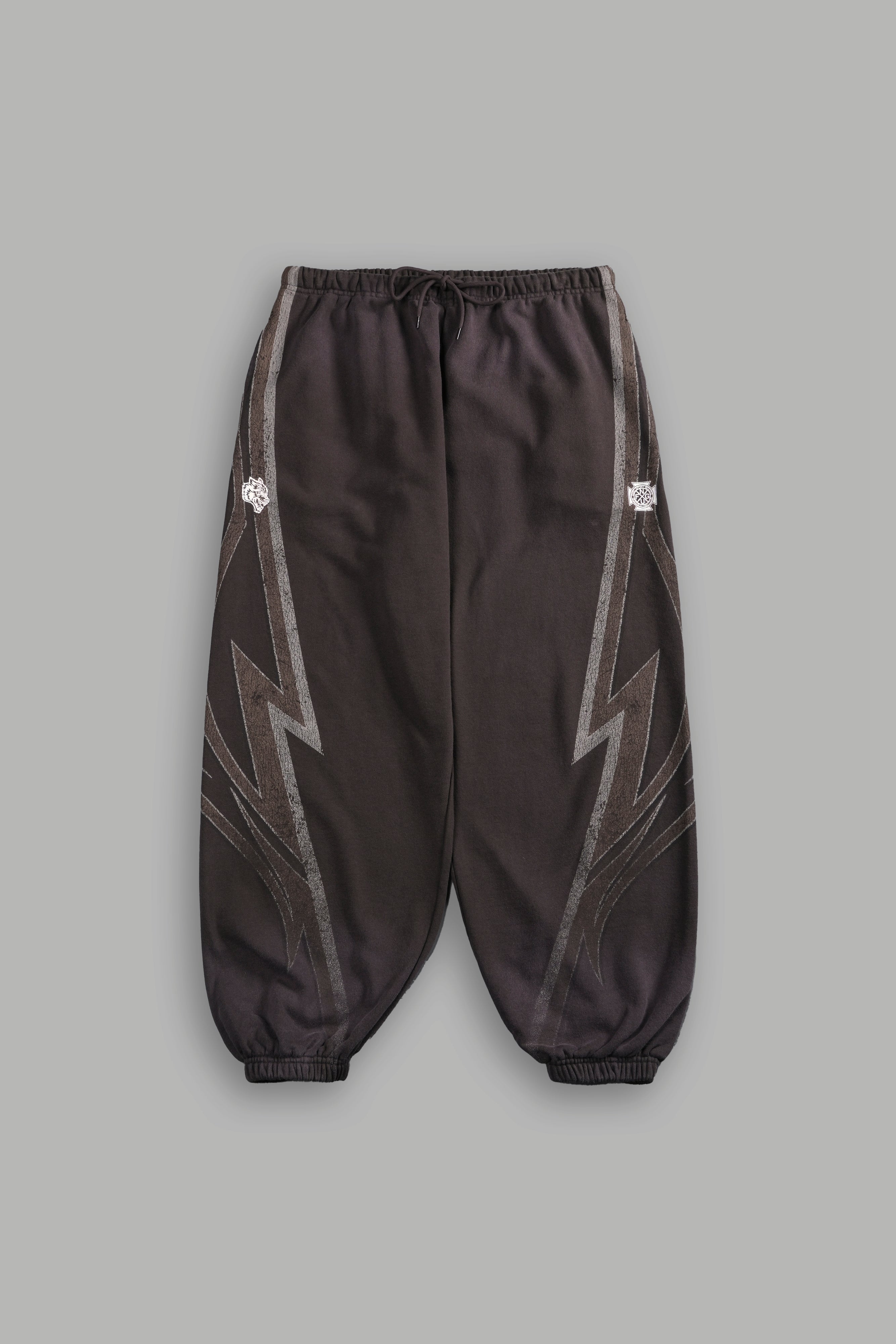 Real Recognize Real Unisex Lounger Sweat Pants in Darc Brown Drift Wash