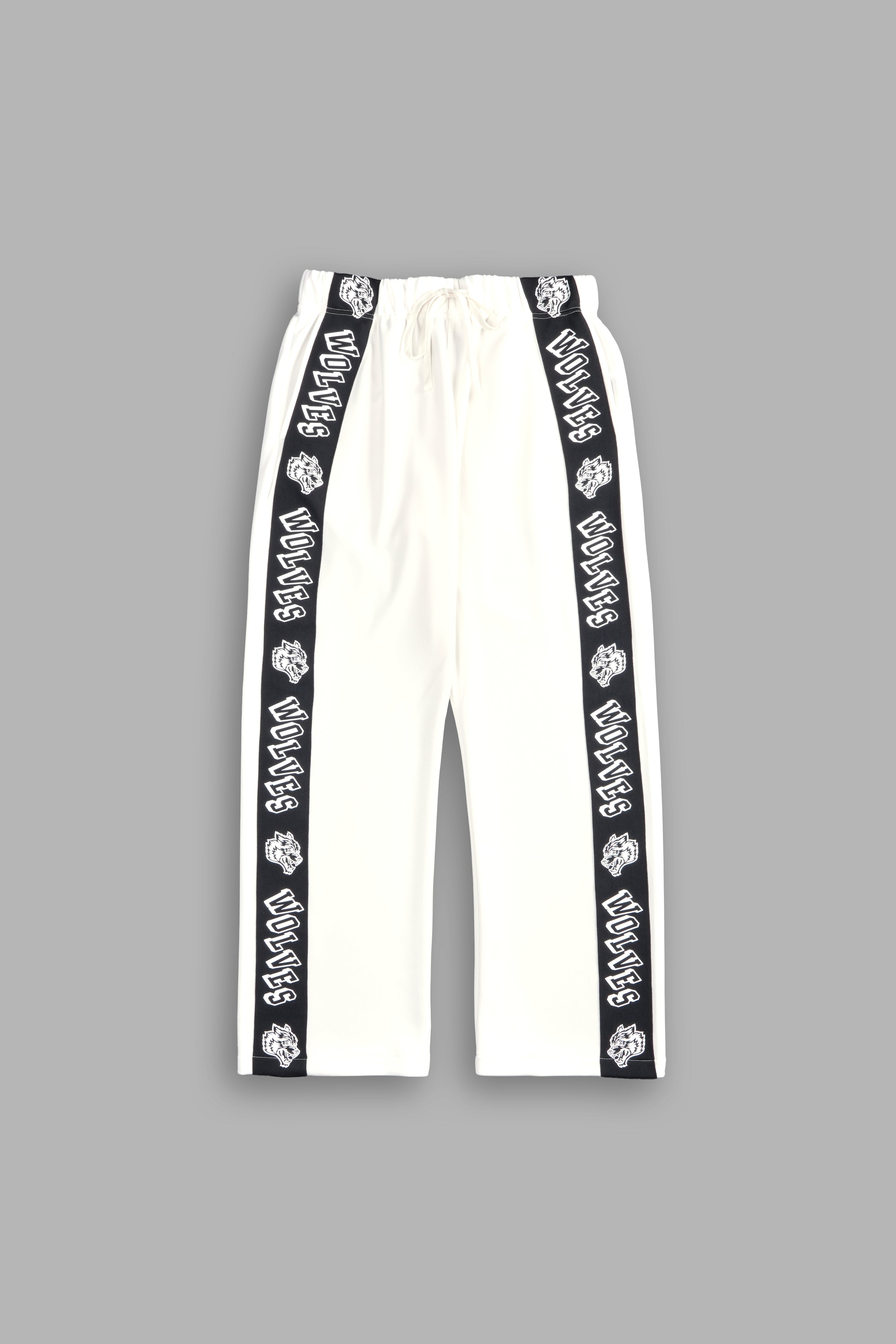 Never Give Up She Roadster Track Pants in Cream/Black