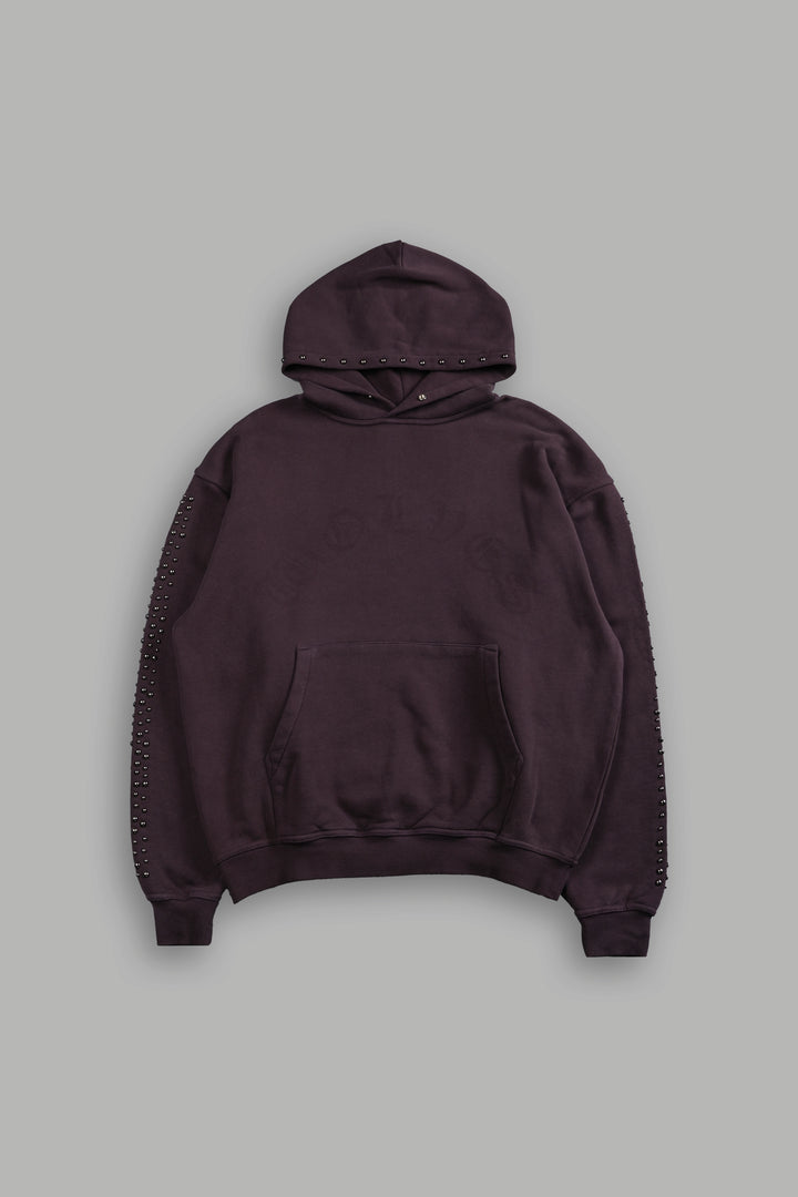 Chopper Stud "Pierce" Hoodie in Darc Garnet Horizon Sun Fade