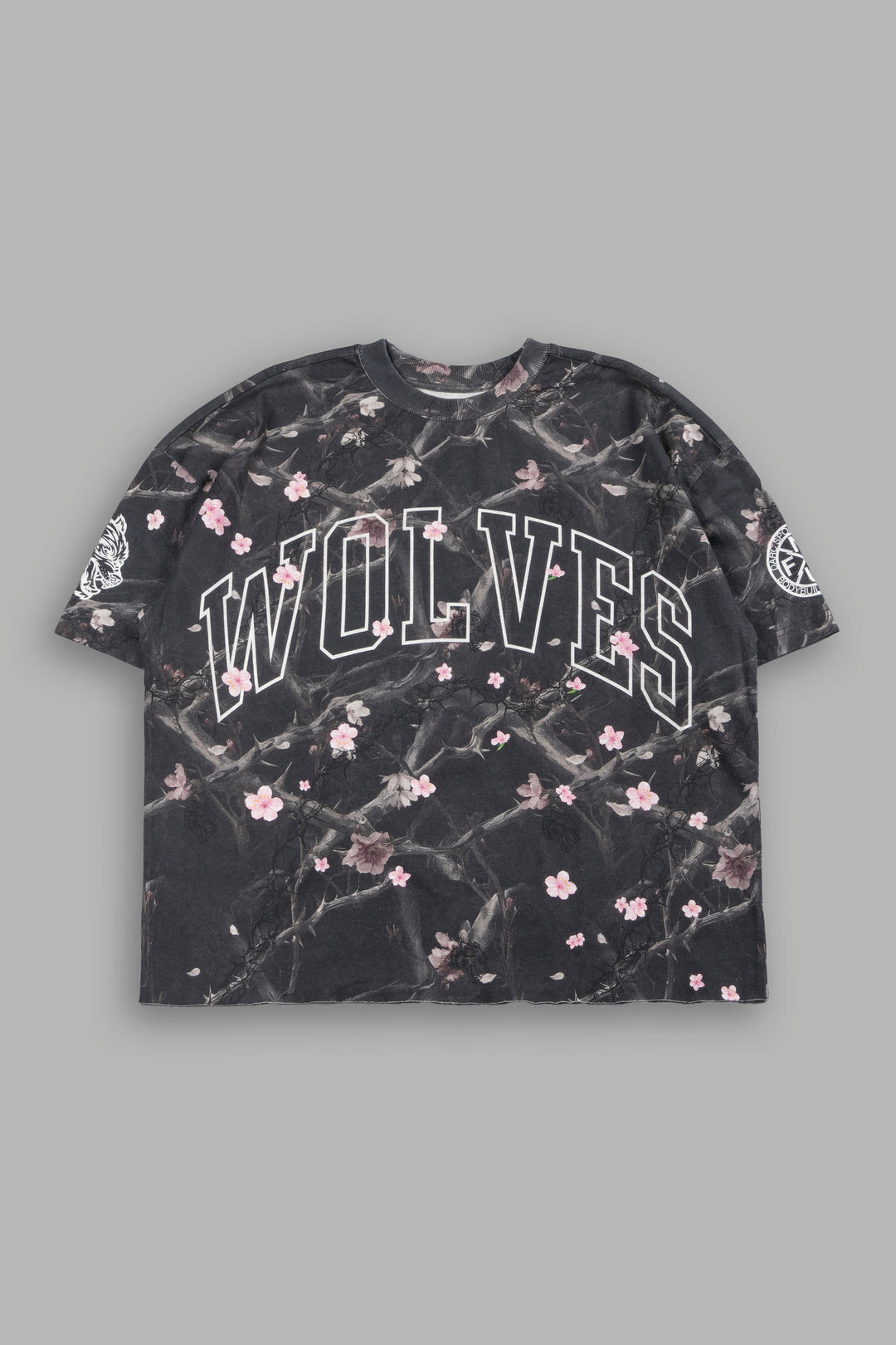 Loyalty Sakura Grunge Mid Length Raw Hem Tee In All Of Us Camo