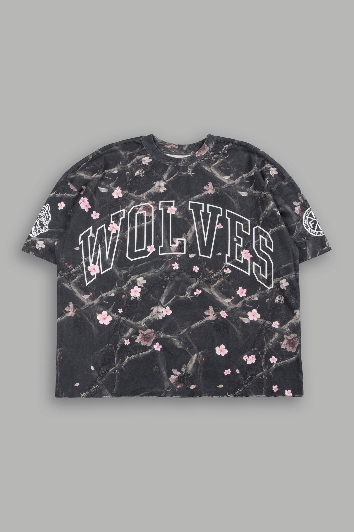 Loyalty Sakura Grunge Mid Length Raw Hem Tee In All Of Us Camo