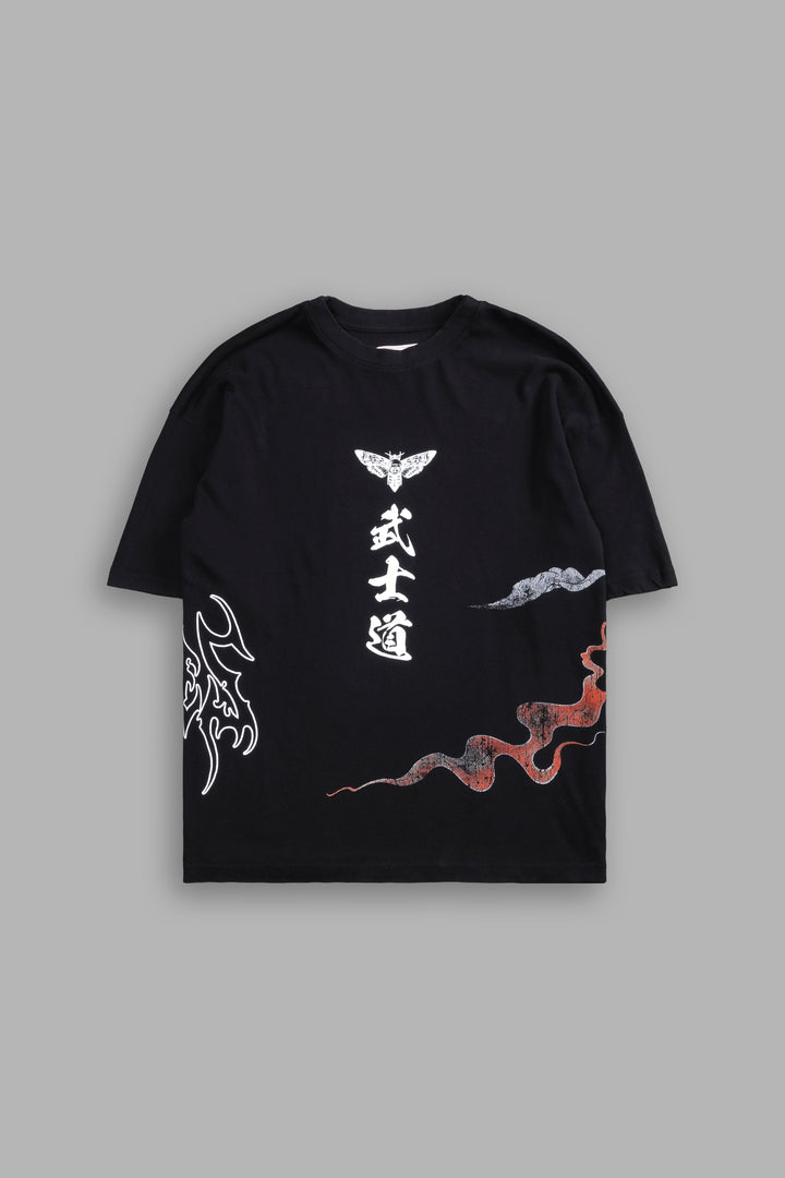 Sakura Warrior "Side By Side" Oversized Tee in Black