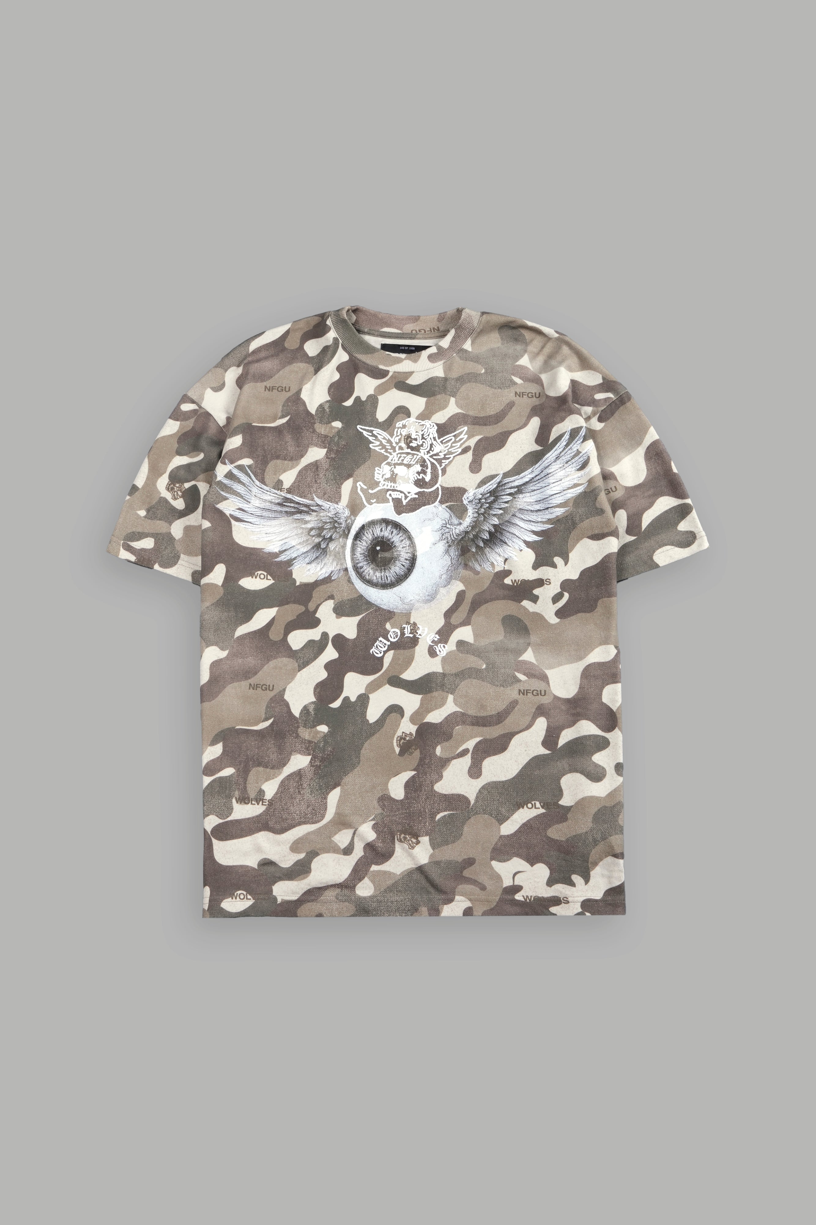 Flight Club V2 Premium Oversized Tee in Dsvd Green Camo