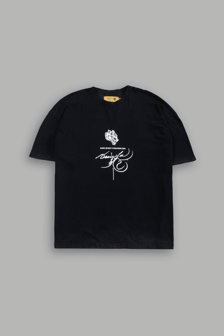 Bruce Lee Flame Premium Oversized Tee in Black