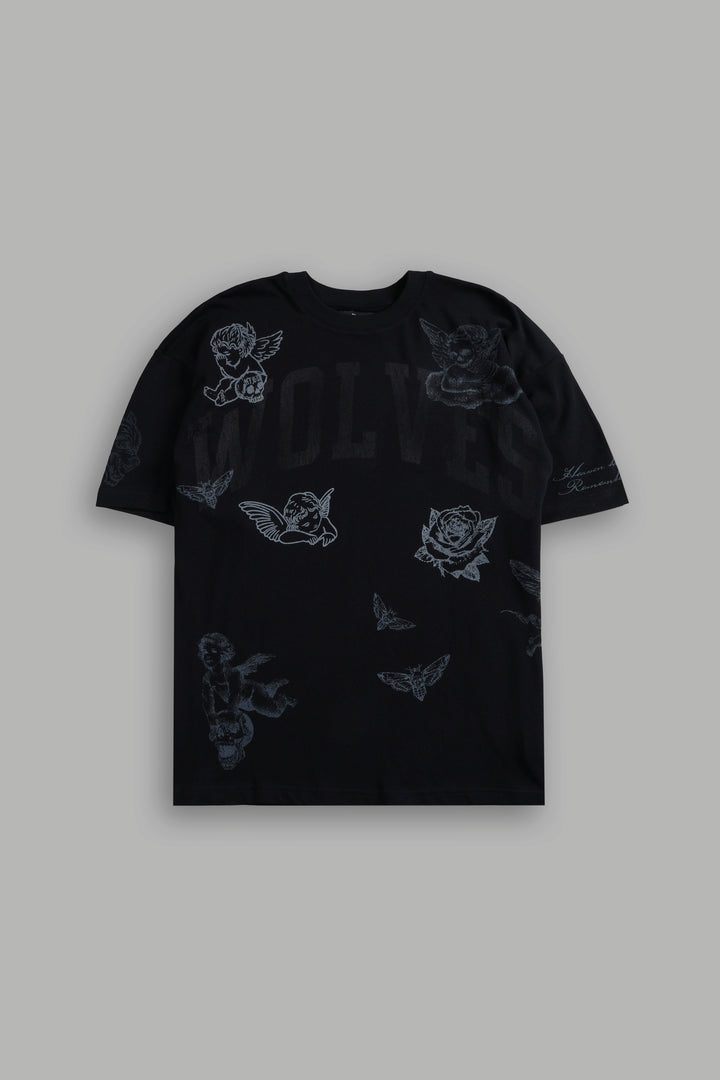 Fallen Cherub Unisex "Premium" Oversized Tee in Black