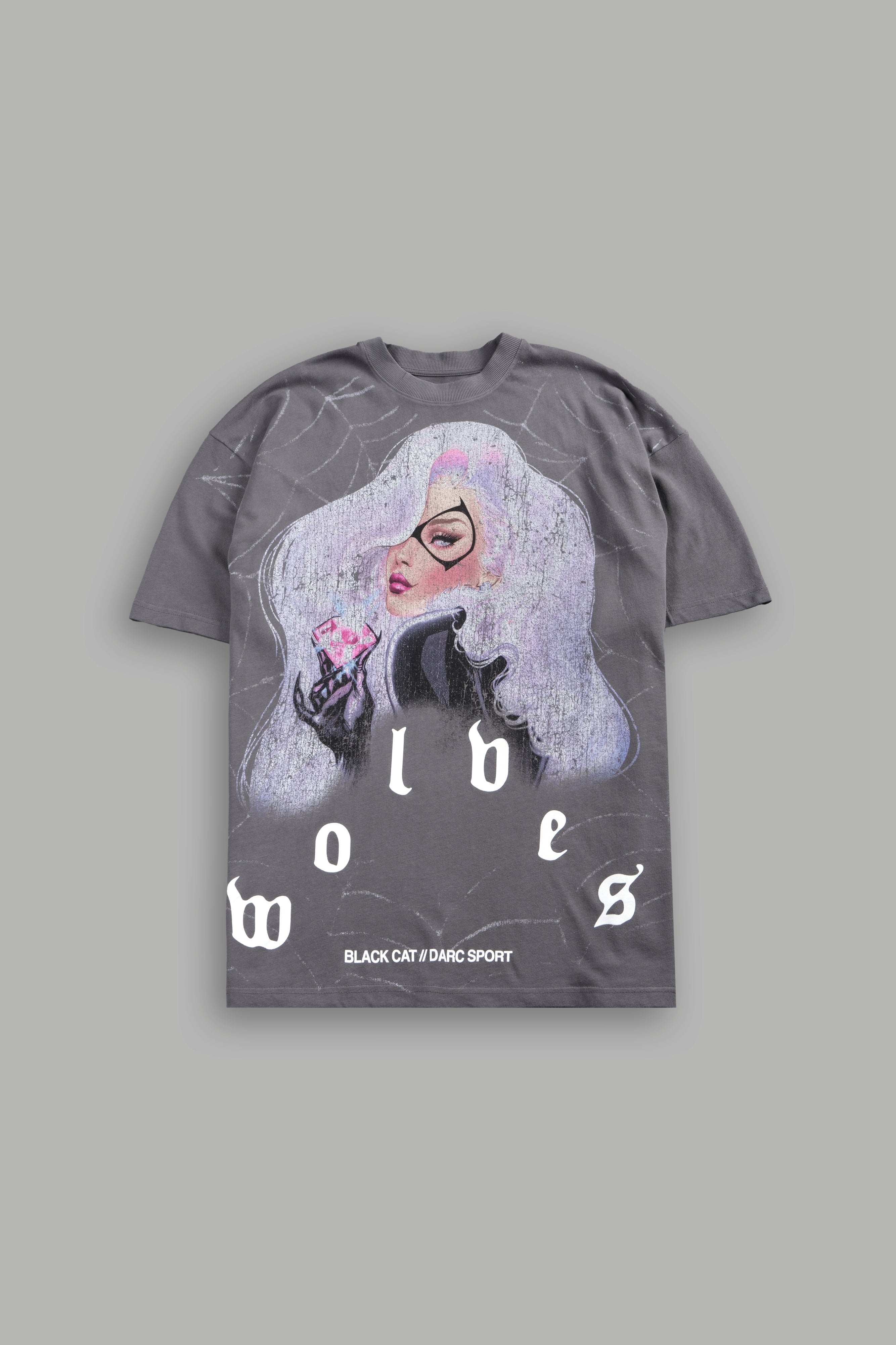Cat Got Your Tongue Premium Oversized Tee in Slate Gray