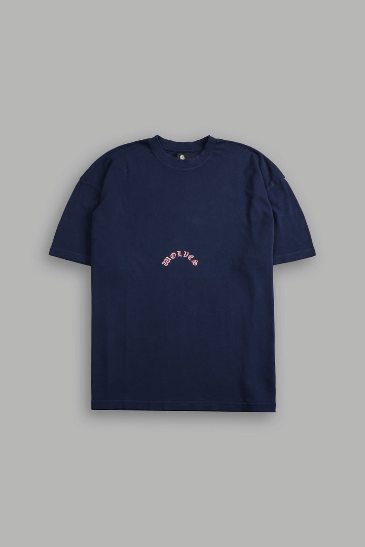 The Wolves & The Moth "Premium" Oversized Tee in Navy