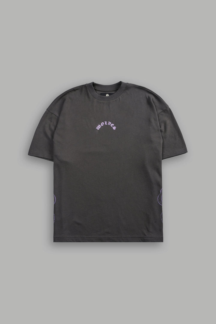 Wolves Never Back Down V2 Premium Oversized Tee in Wolf Gray