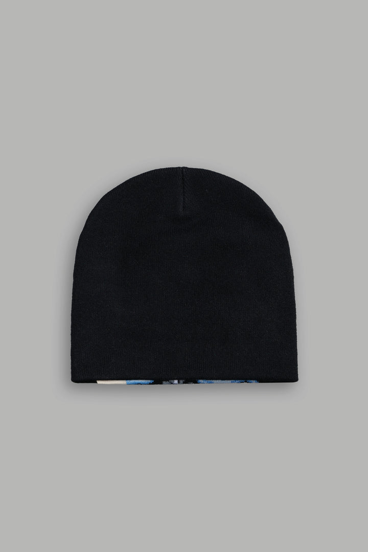 Stone Cold Big Skull Cap Beanie in Black/Blue