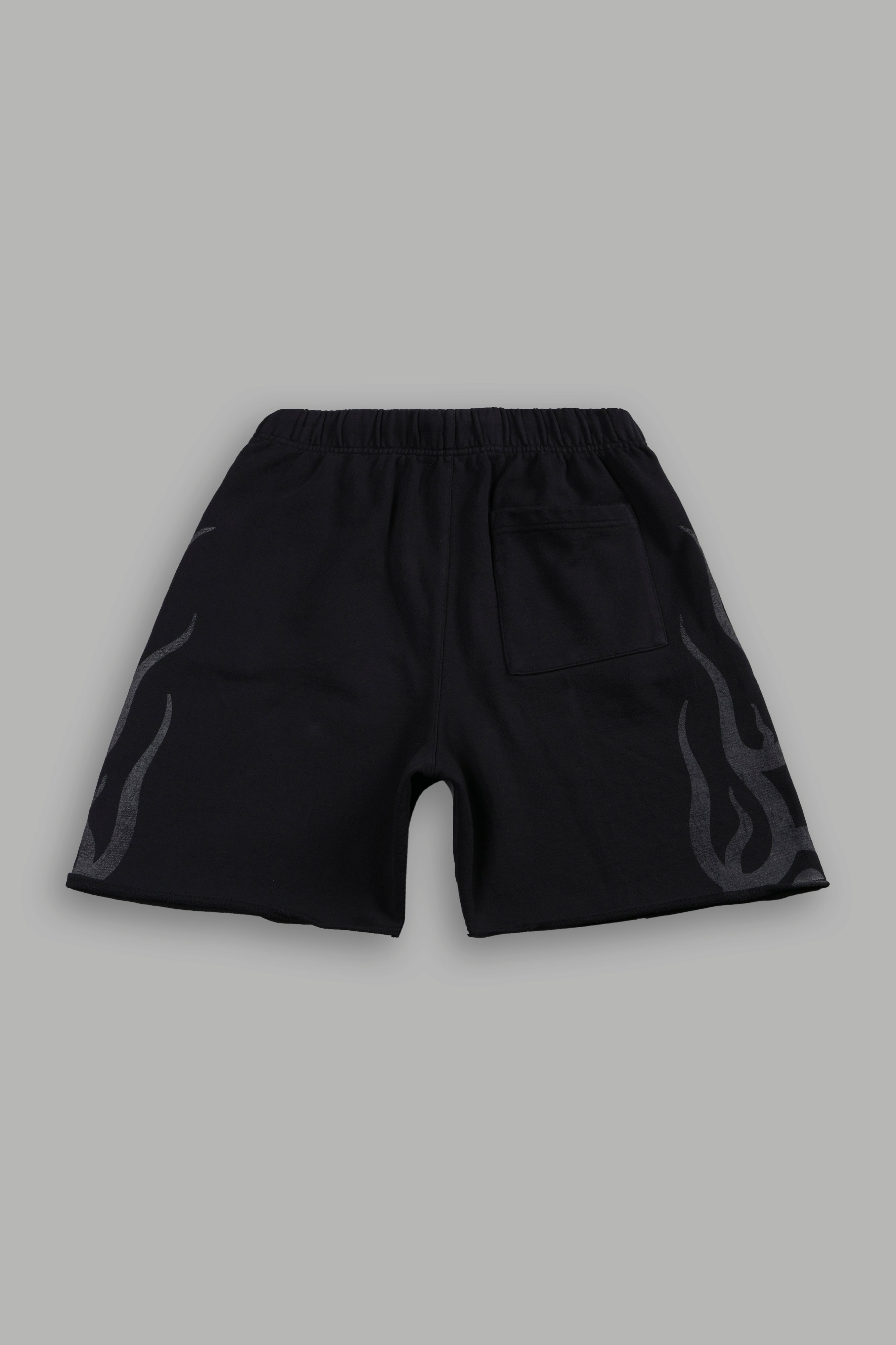 Fight Or Flight Grunge Oversized Raw Hem Post Lounge Sweat Shorts in Black