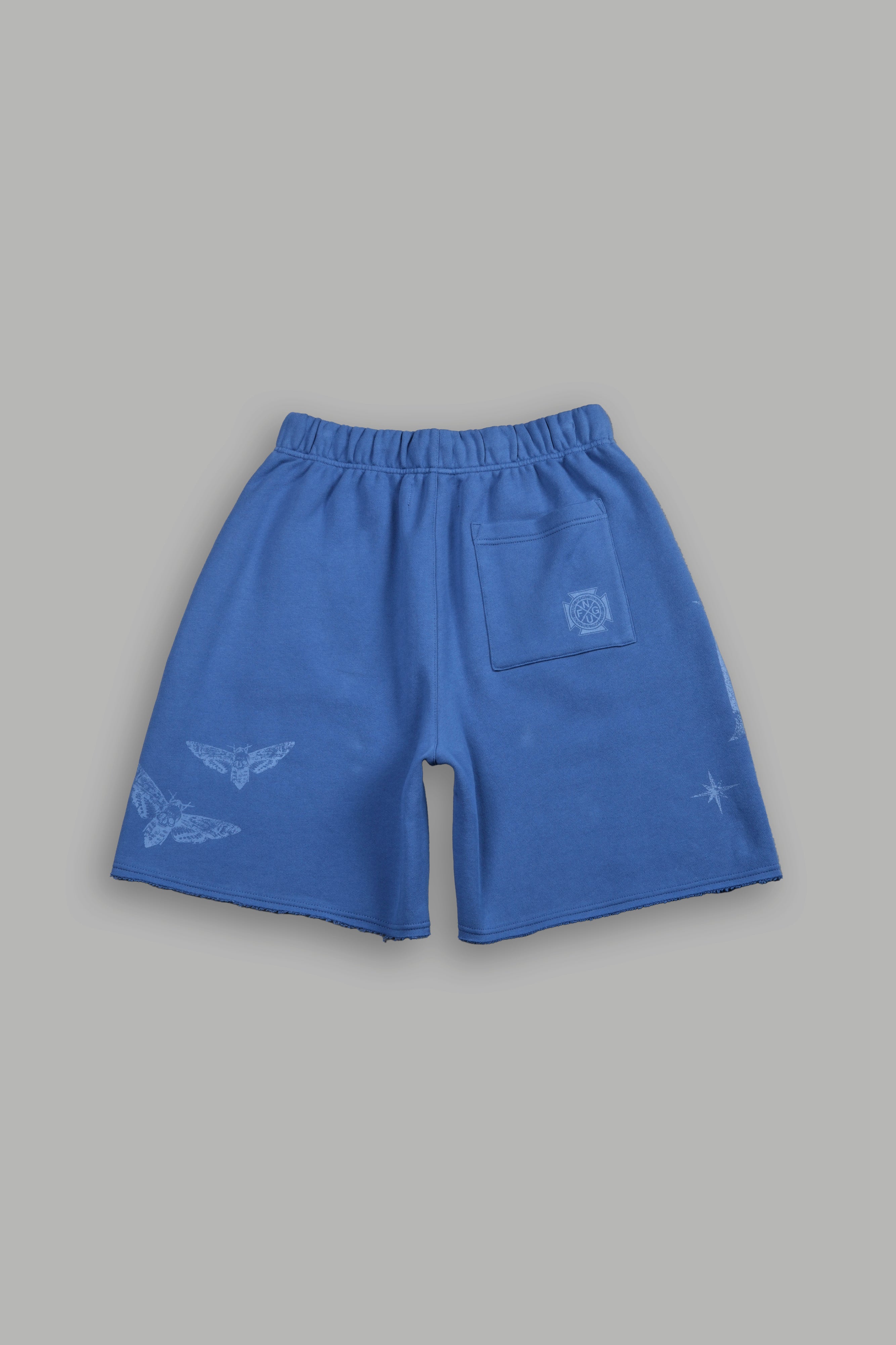 Homage To La Raw Hem Oversized Post Lounge Sweat Shorts in La Blue