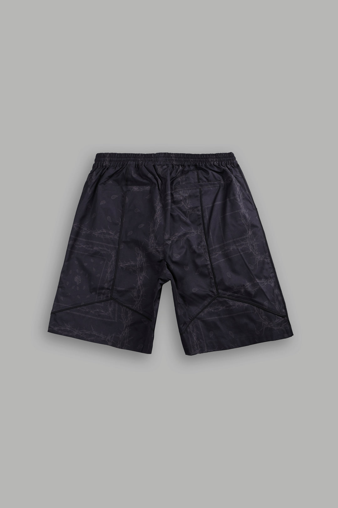 Dual Mens Quinn Track Shorts in Black Thorn Paisley