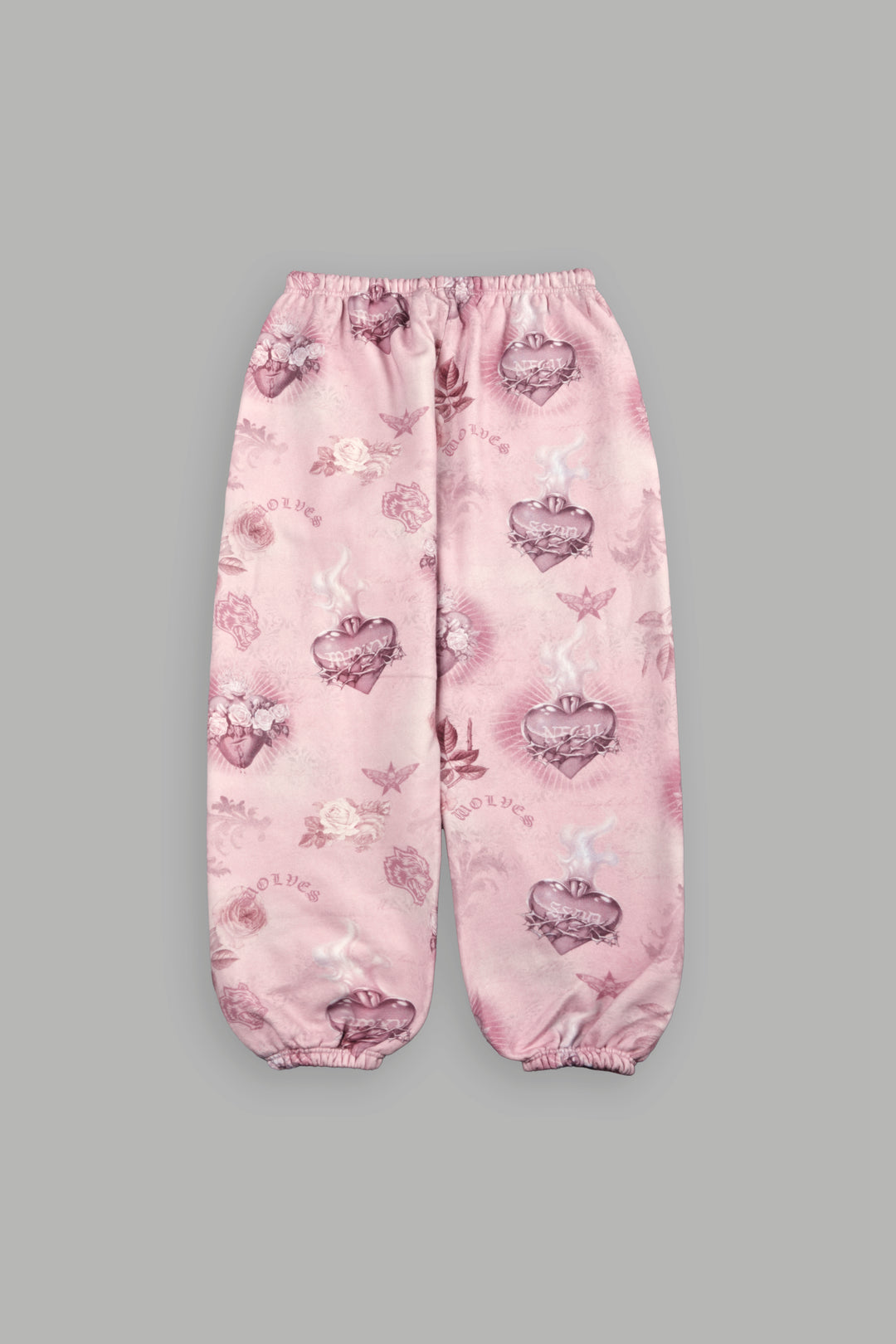 Sacred Path Unisex Lightweight Lounger Sweat Pants in Corazon de Devocion Tonal