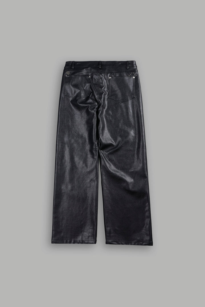 Wolf Pyramid Axel Low Rise Leather Pant In Black