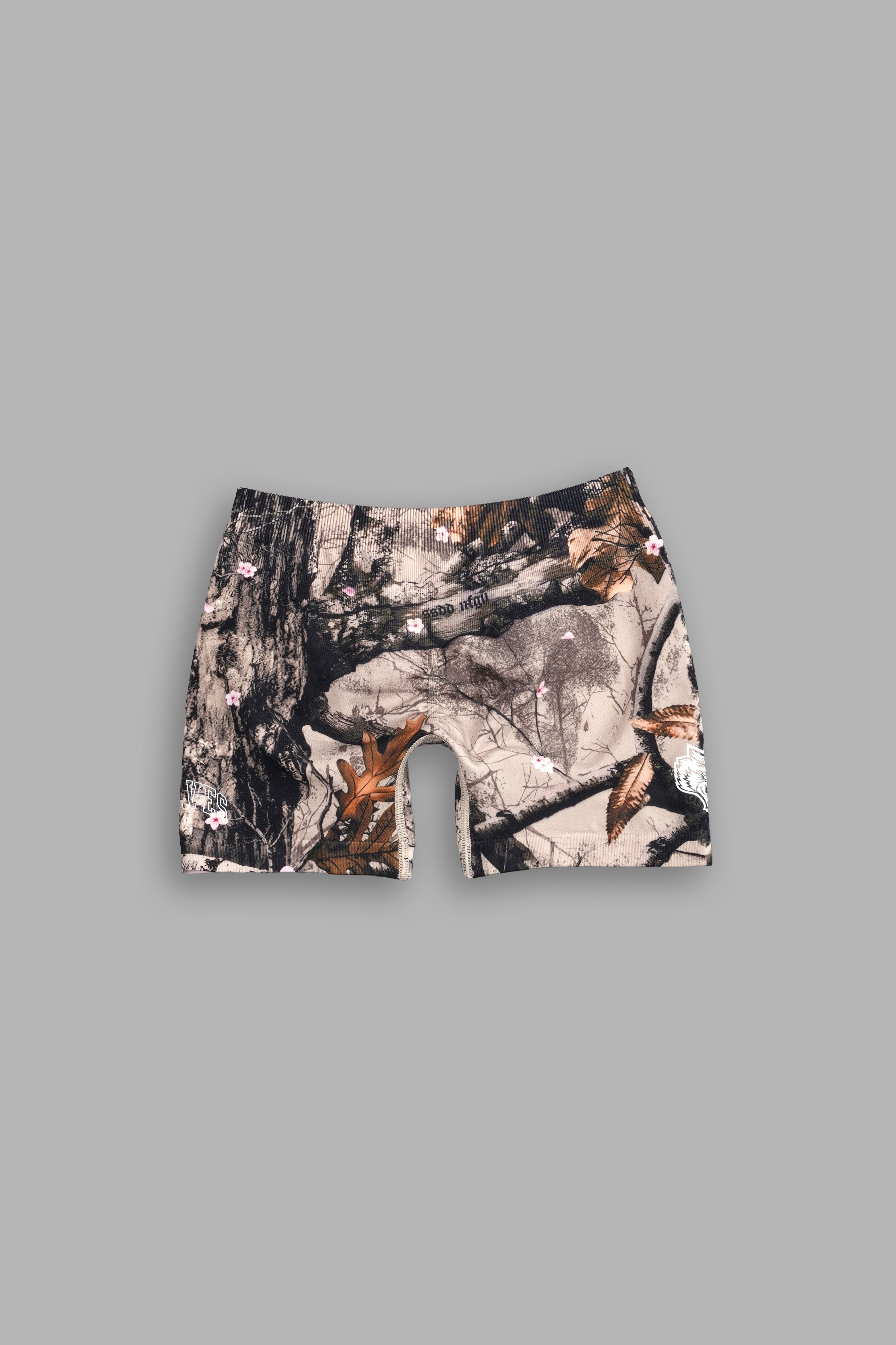 Loyalty V2 Everson Seamless "Katya" Shorts in Cherry Blossom Woodland Camo