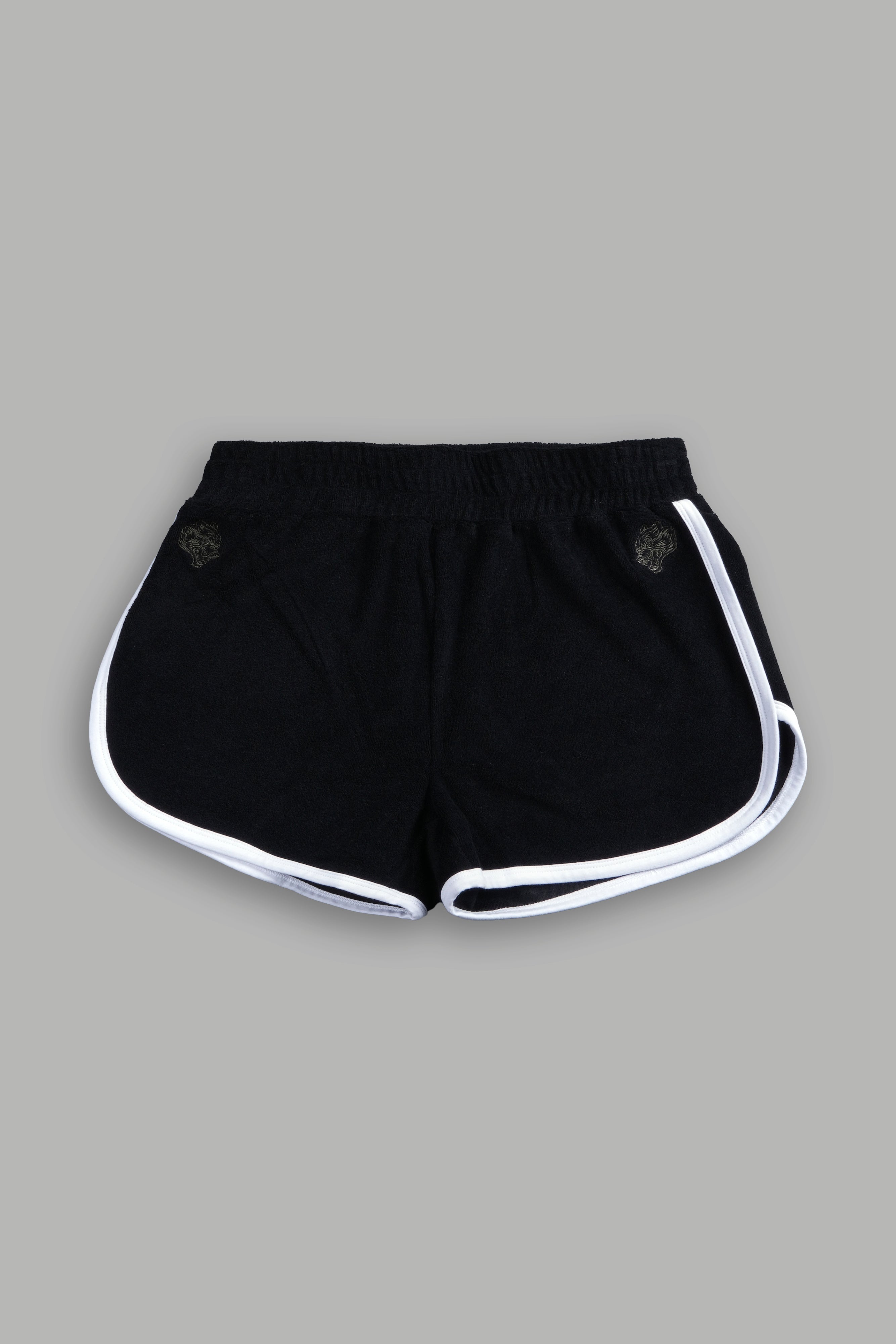 Dual Wolf Tia Track Shorts in Black