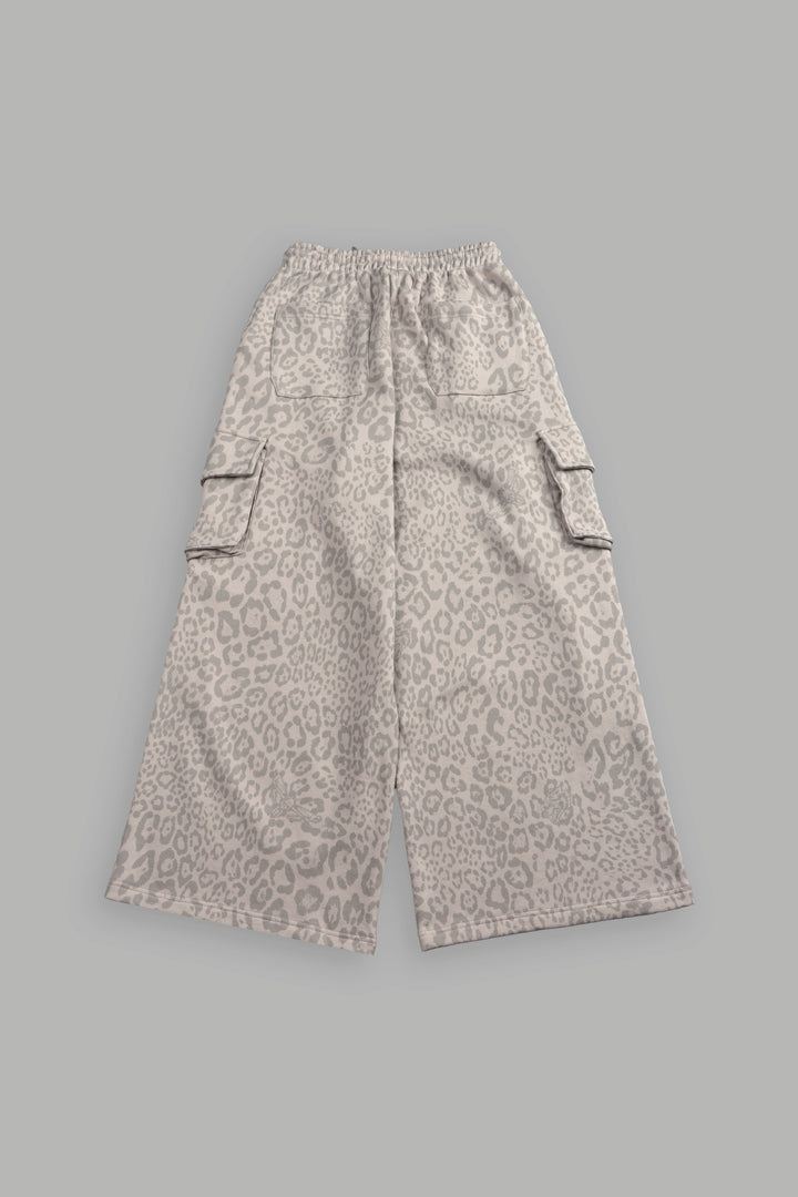 Dual Mia Cargo Sweat Pants in Clay Leopard