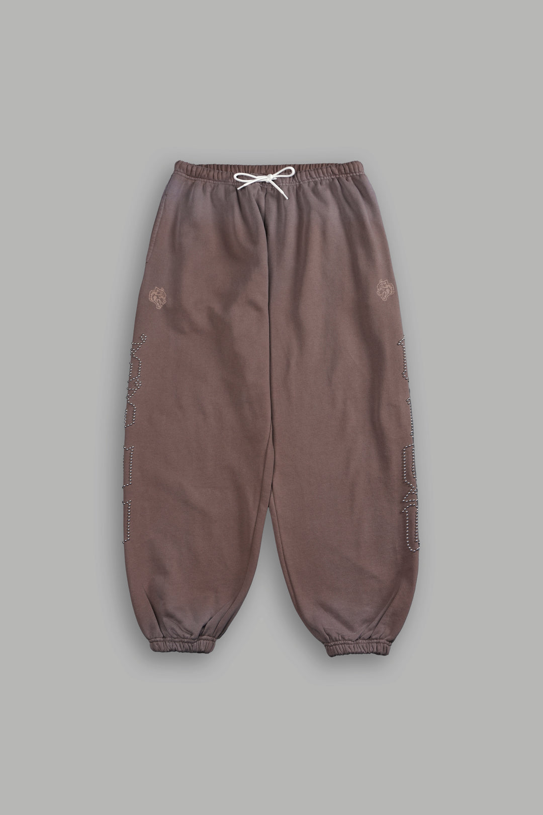 Studded Our Mantra Unisex Lounger Sweat Pants in Mojave Brown Drift Wash