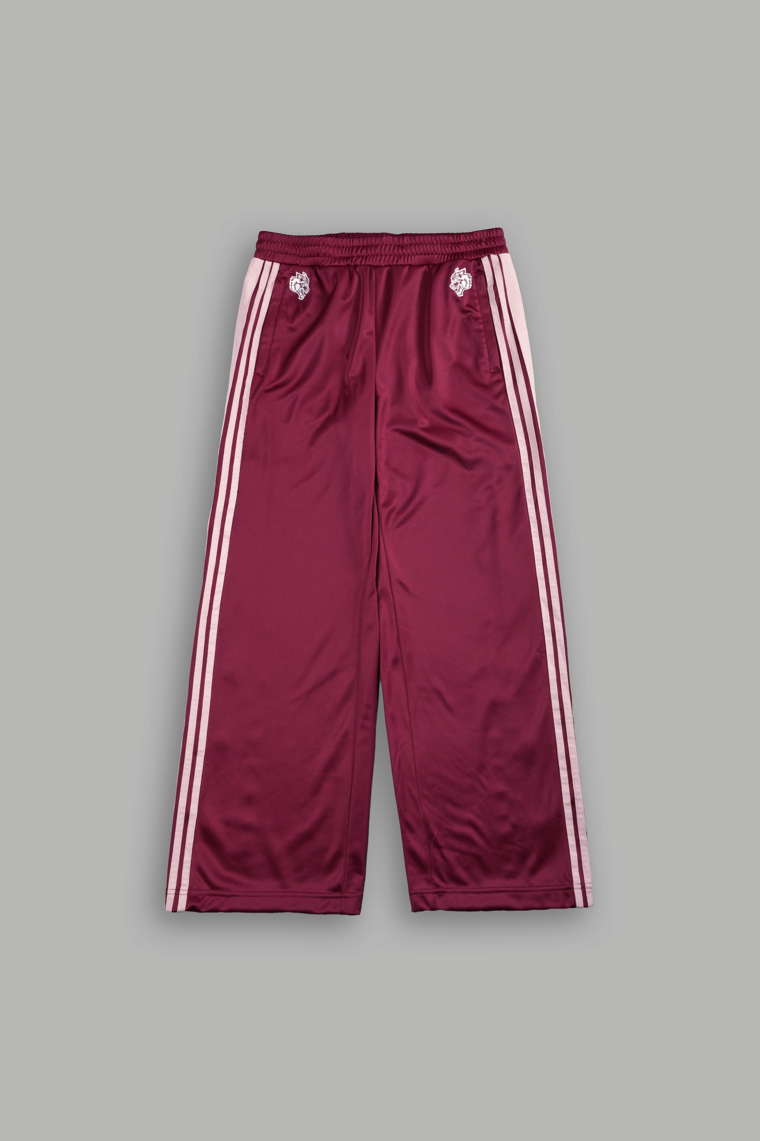 Dual Wolf "Juliette" Tearaway Track Pants in Deep Raspberry