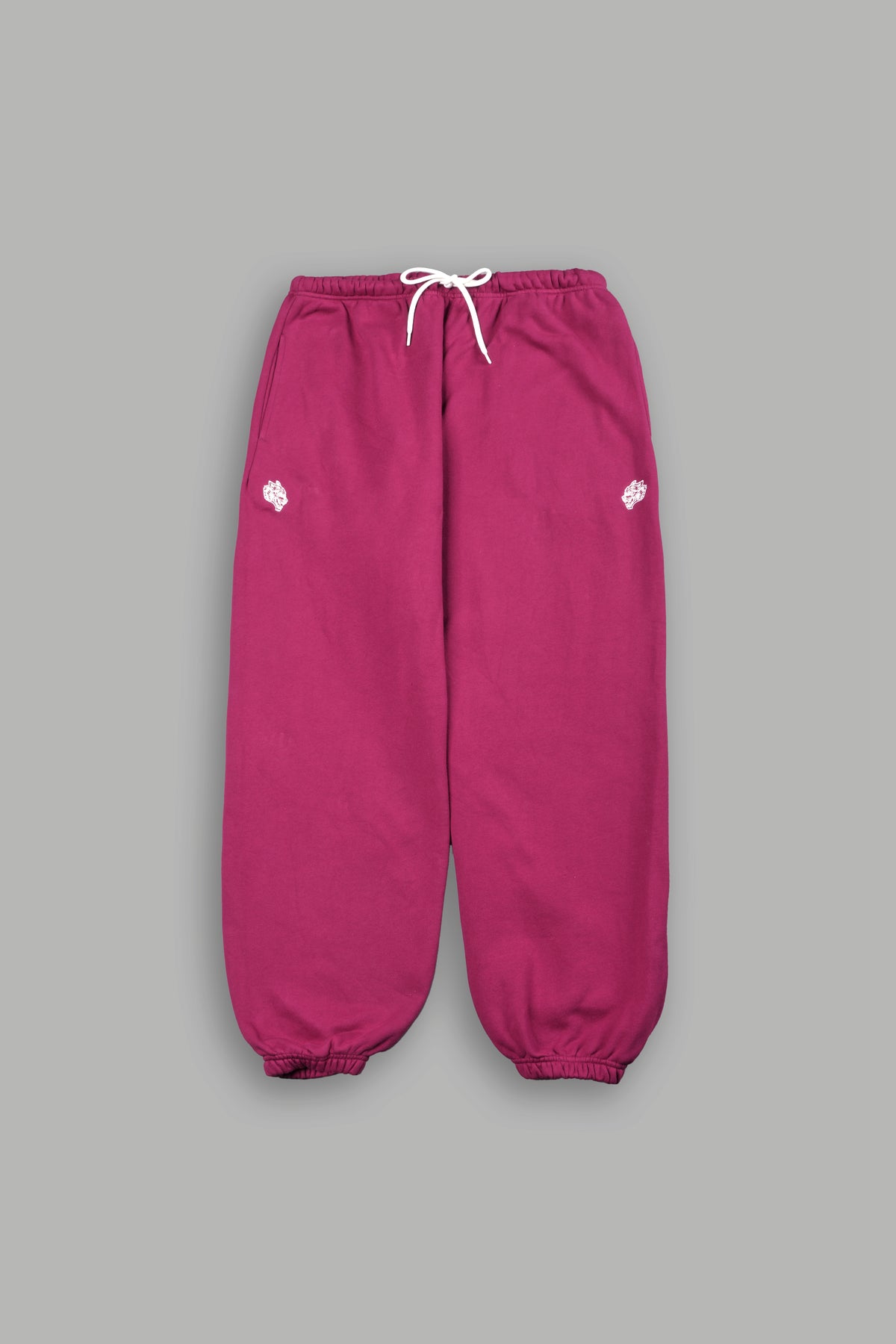 Dual Wolf Lightweight Lounger Sweat Pants In Deep Raspberry