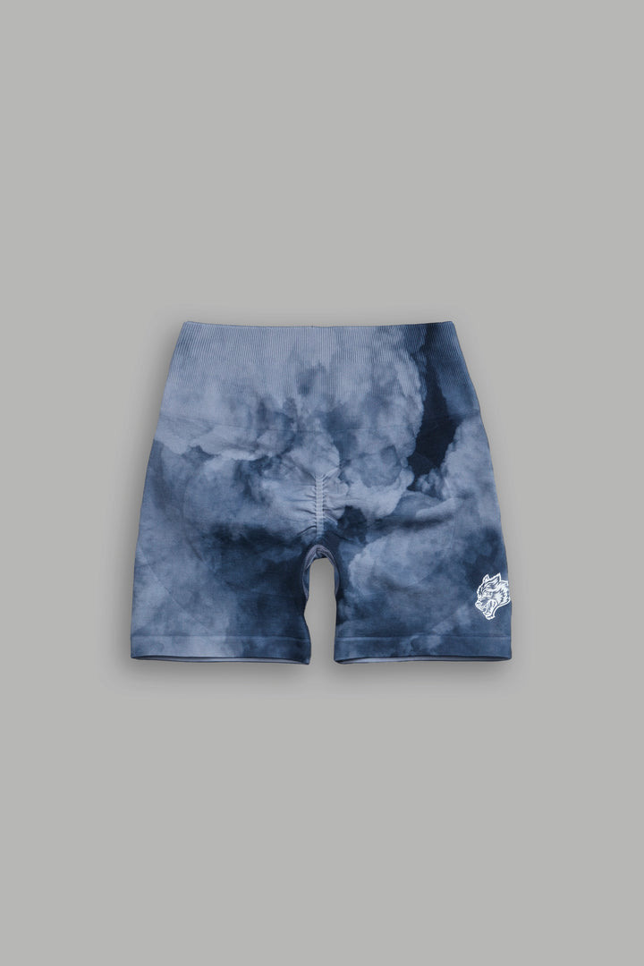 Wolves Pyramid Everson Seamless "Training" Shorts in Darc Blue Ghost Clouds