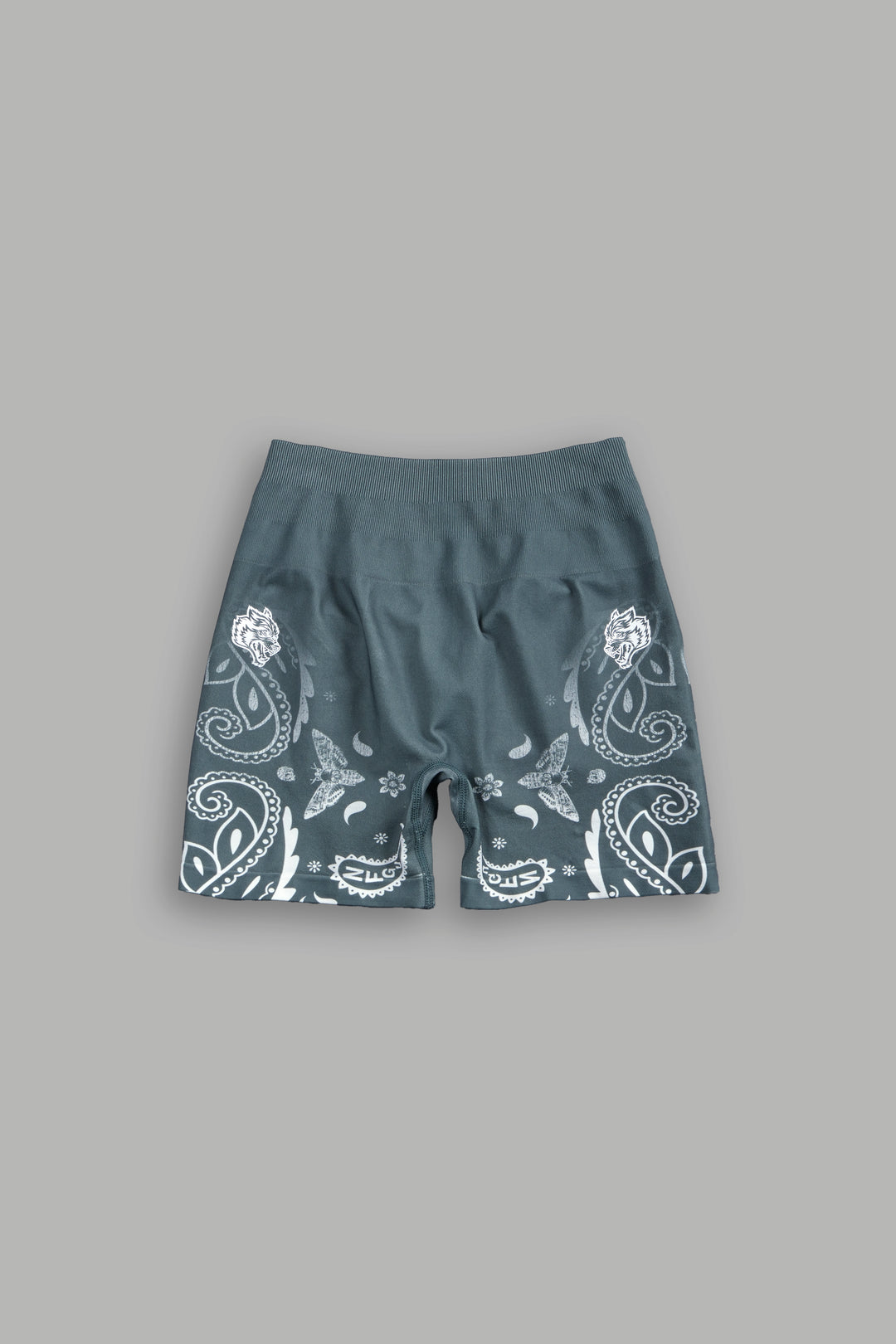 Faded Paisley "Stella" Soft Seamless Shorts in Greek Stone