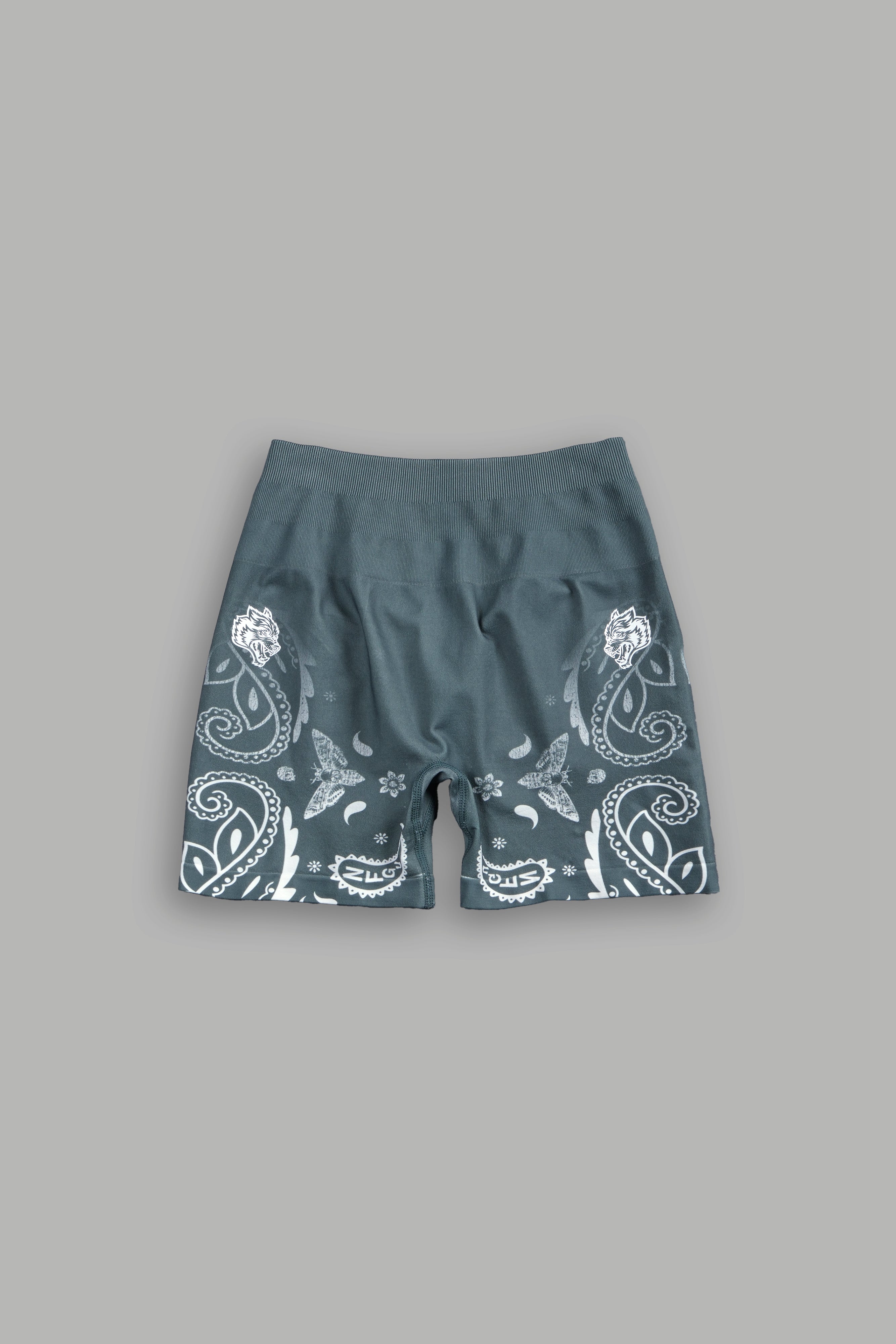 Faded Paisley "Stella" Soft Seamless Shorts in Greek Stone