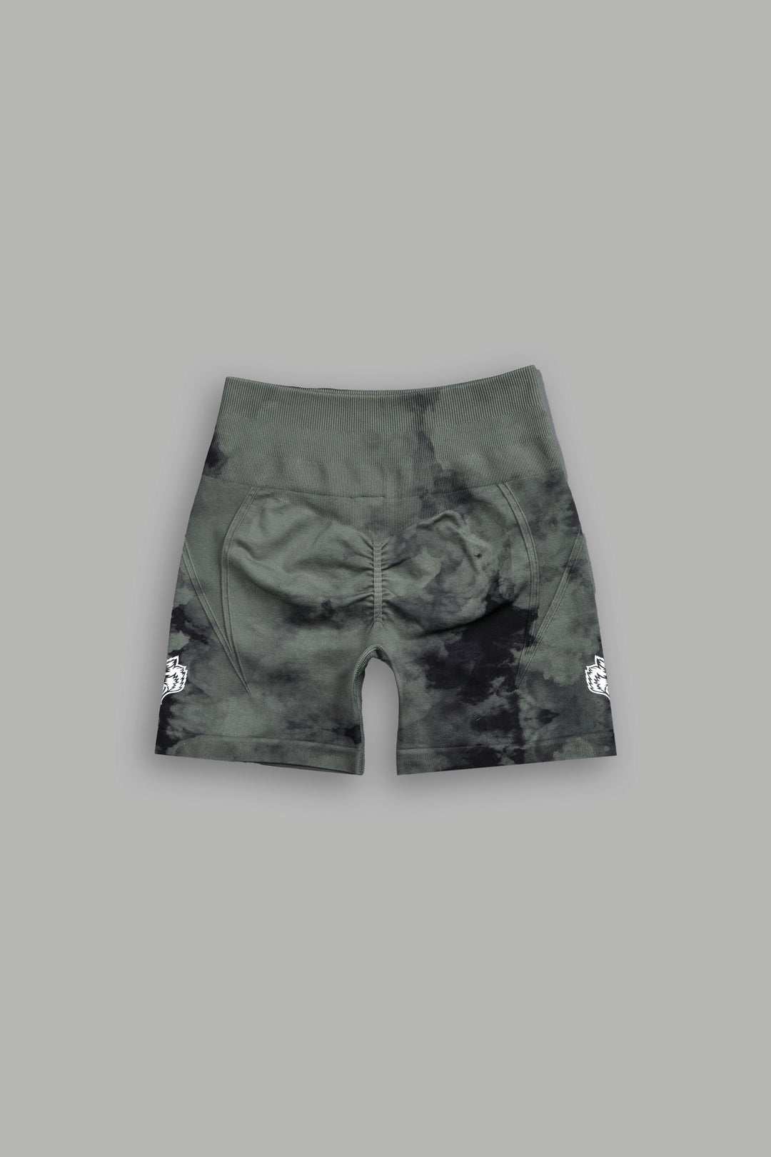 Dual Wolf Everson Seamless "Huxley" Shorts in Hunter Green Ghost Clouds