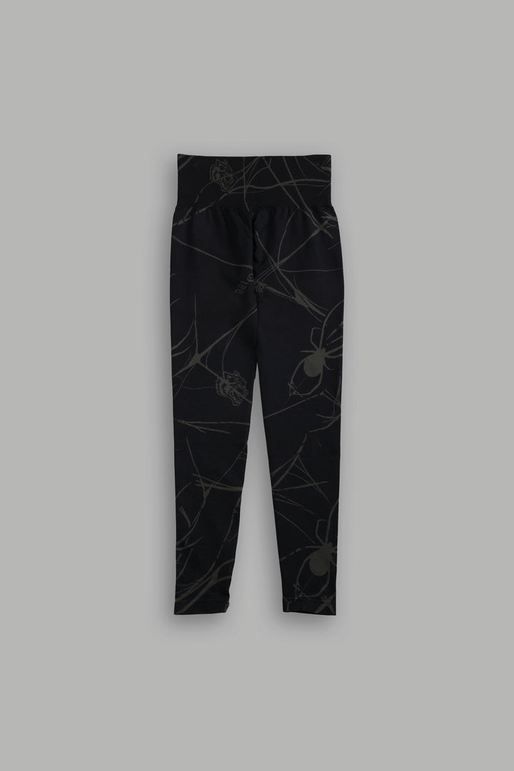 Her Darcness "Everson Seamless" Leggings in Black Spider Web