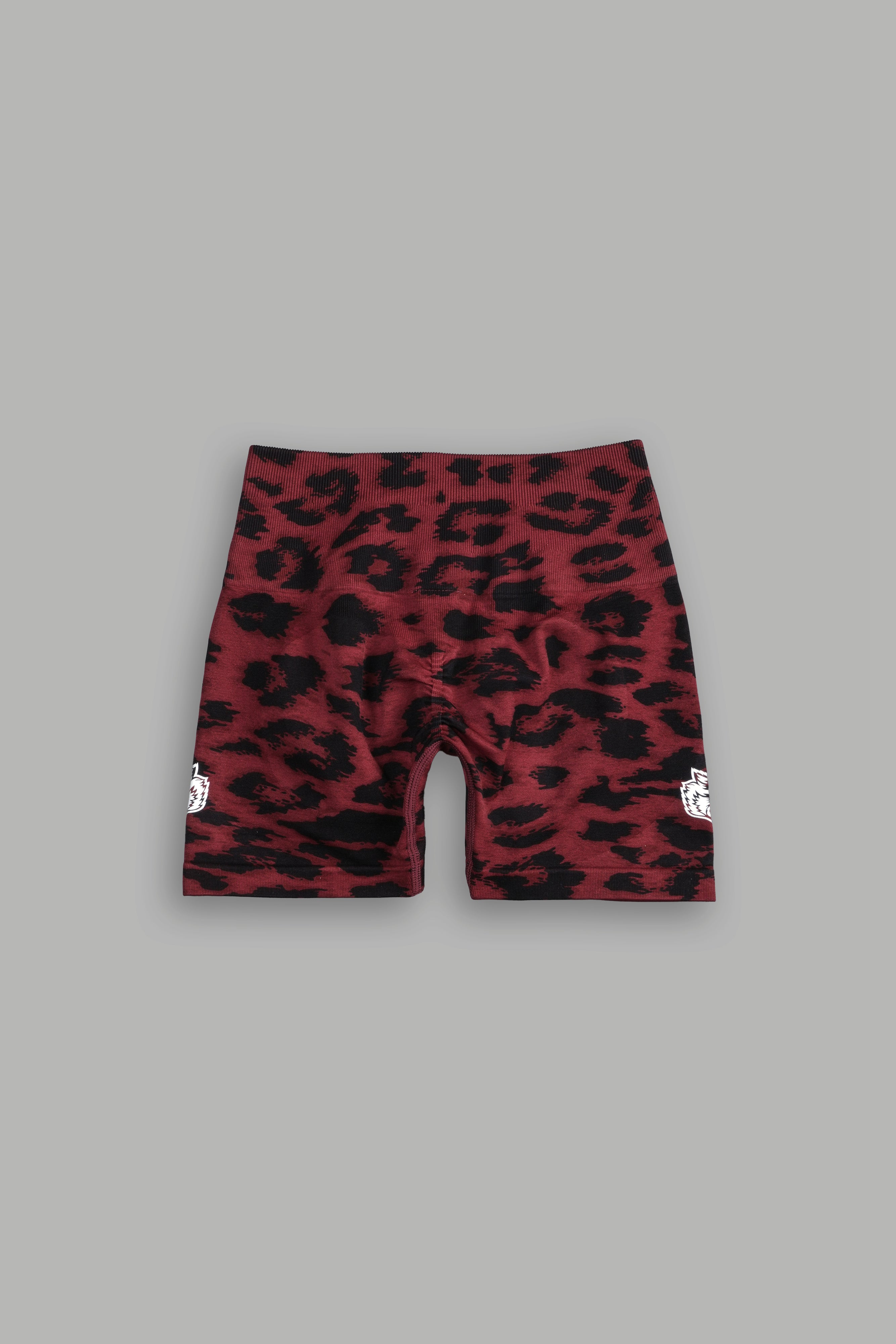 Dual Wolf Everson Seamless "Sierra" Shorts in Cherry Red Leopard