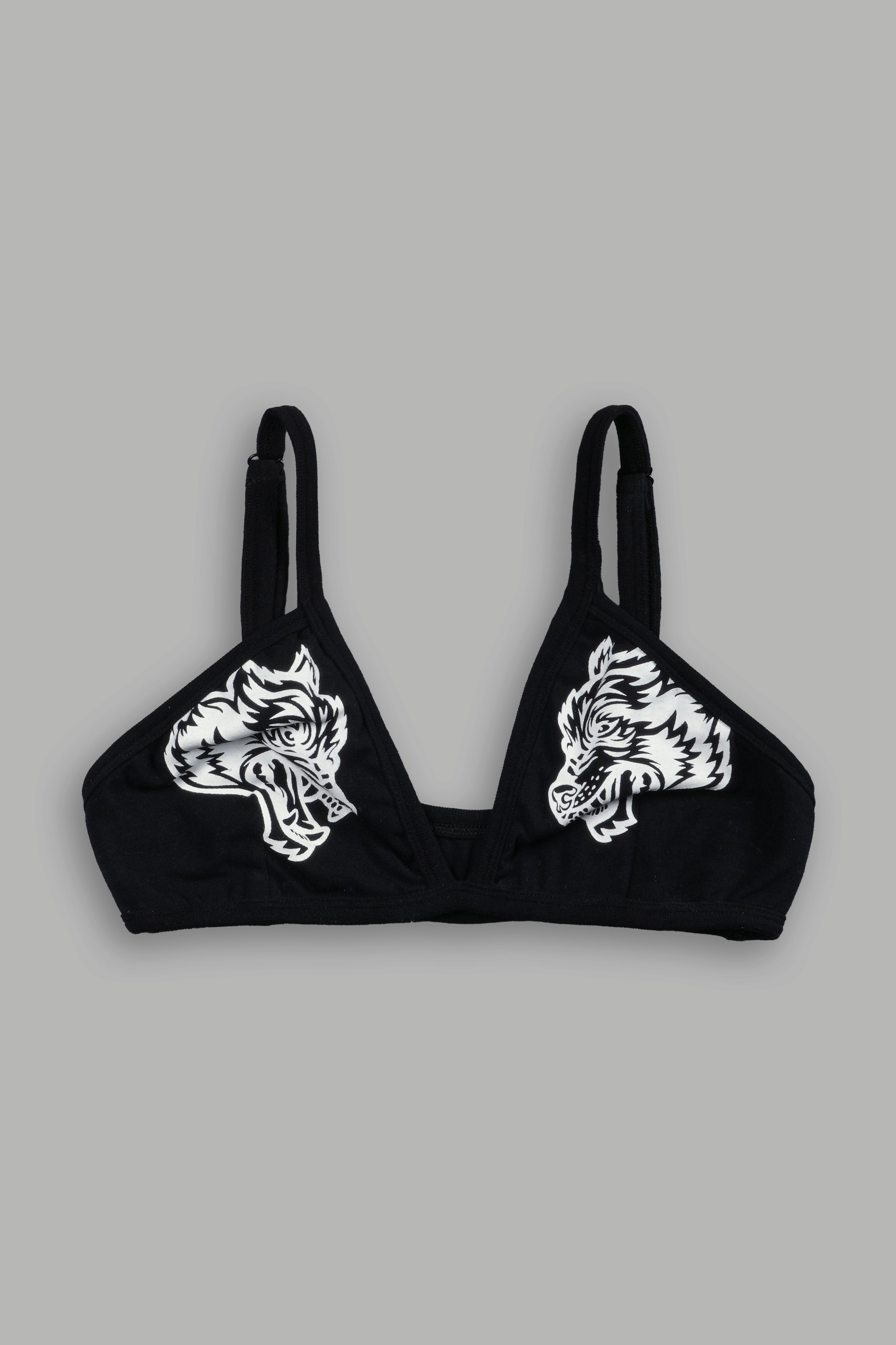 Dual "Eva" Triangle Bralette in Black