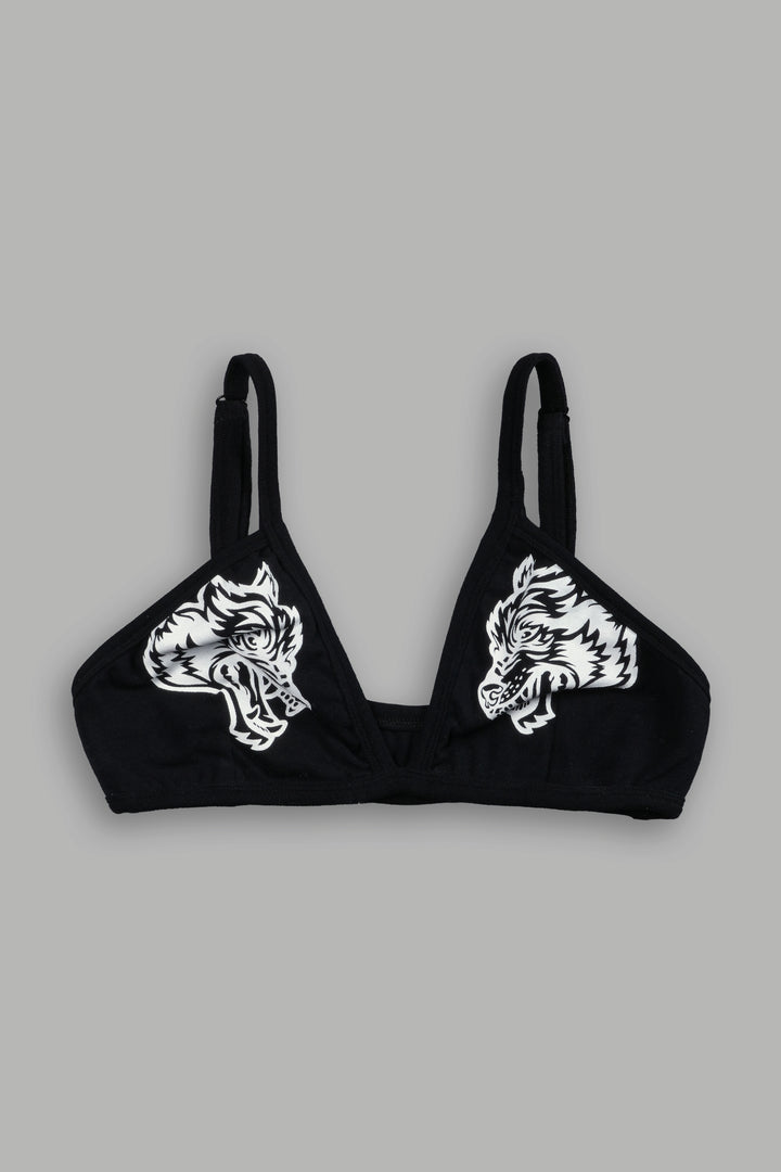 Dual "Eva" Triangle Bralette in Black
