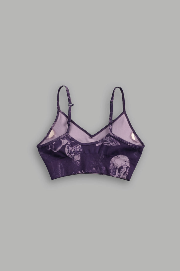 Single Wolf "Everson" Seamless Sports Bra in Leopard Purple Vanitas Flora