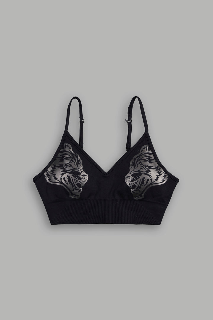 Dual Everson Seamless Sports Bra In Black