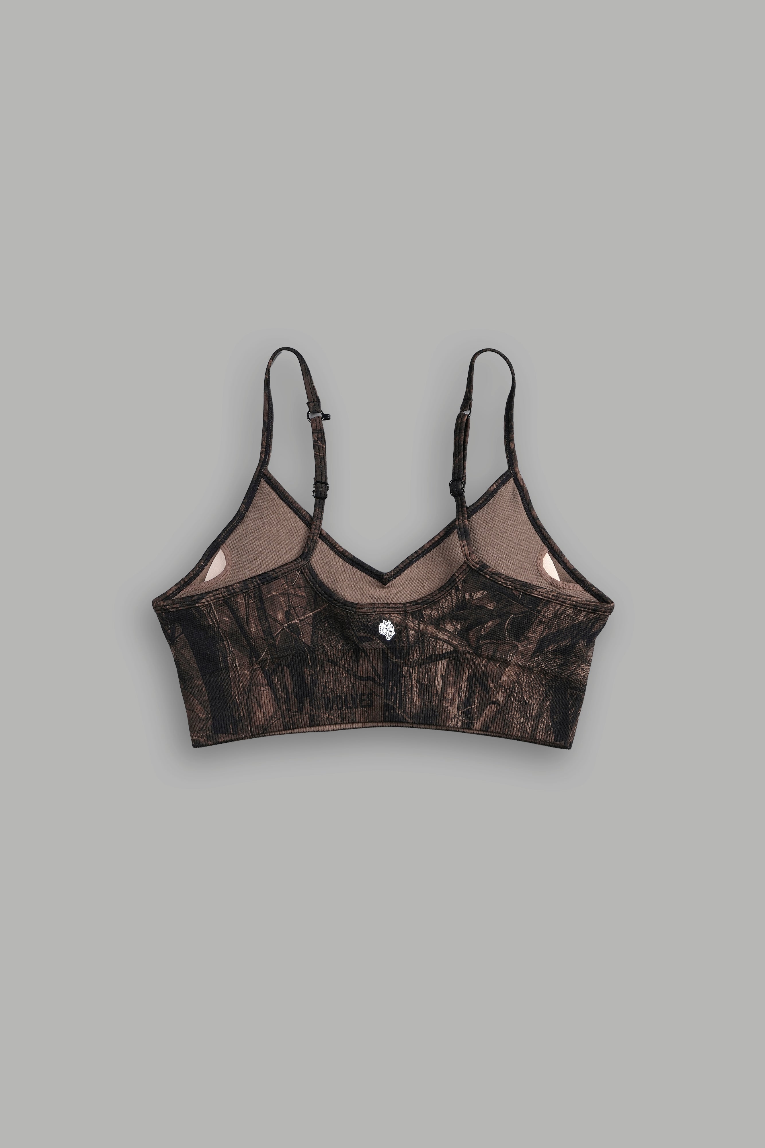 Hesh Forever "Everson Seamless" Sports Bra in Brown Driftwood Forest Camo