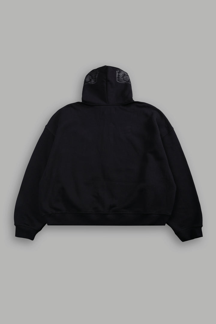 Inner Wolf Vex Double Zip Hoodie in Black