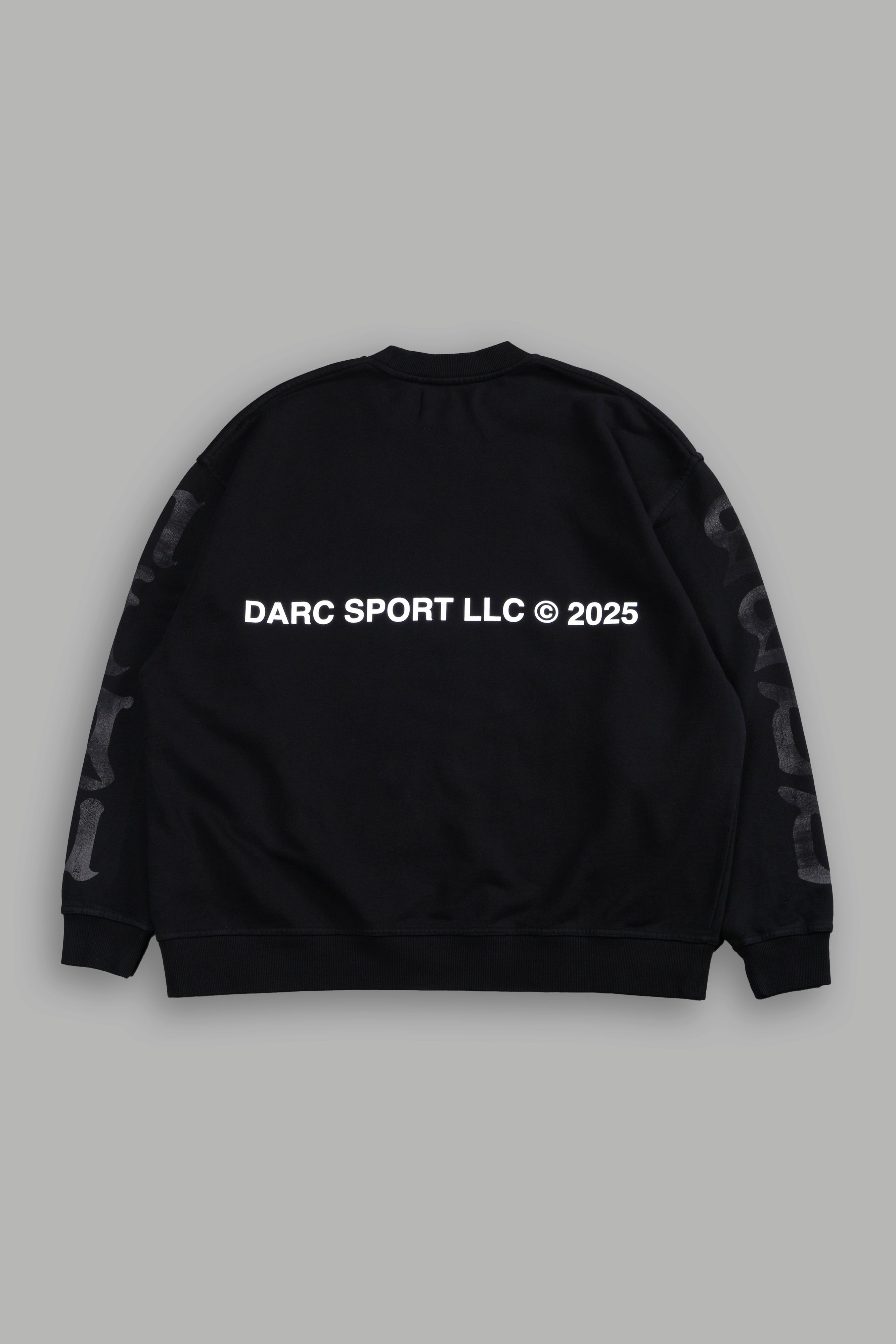 Death Wolf Grunge Oversized London Crewneck in Black