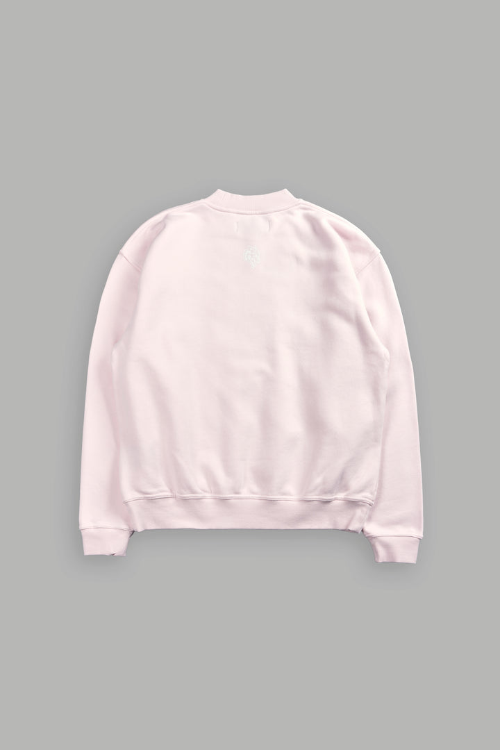 Pyramid Wolves Applique London Crewneck in Blush Pink