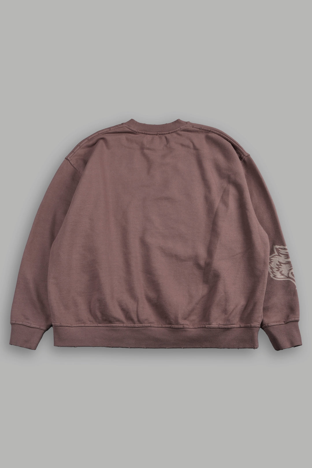 Forever Our Core Grunge Distressed Oversized London Crewneck In Mojave Brown