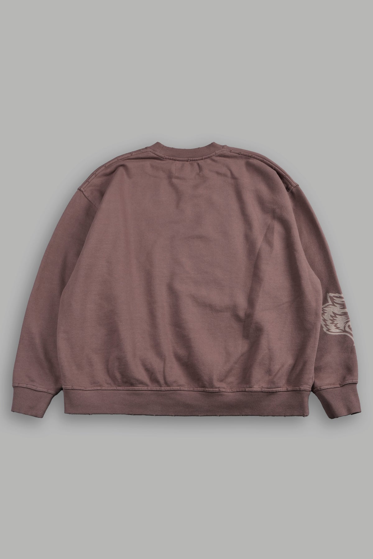 Forever Our Core Grunge Distressed Oversized London Crewneck In Mojave Brown