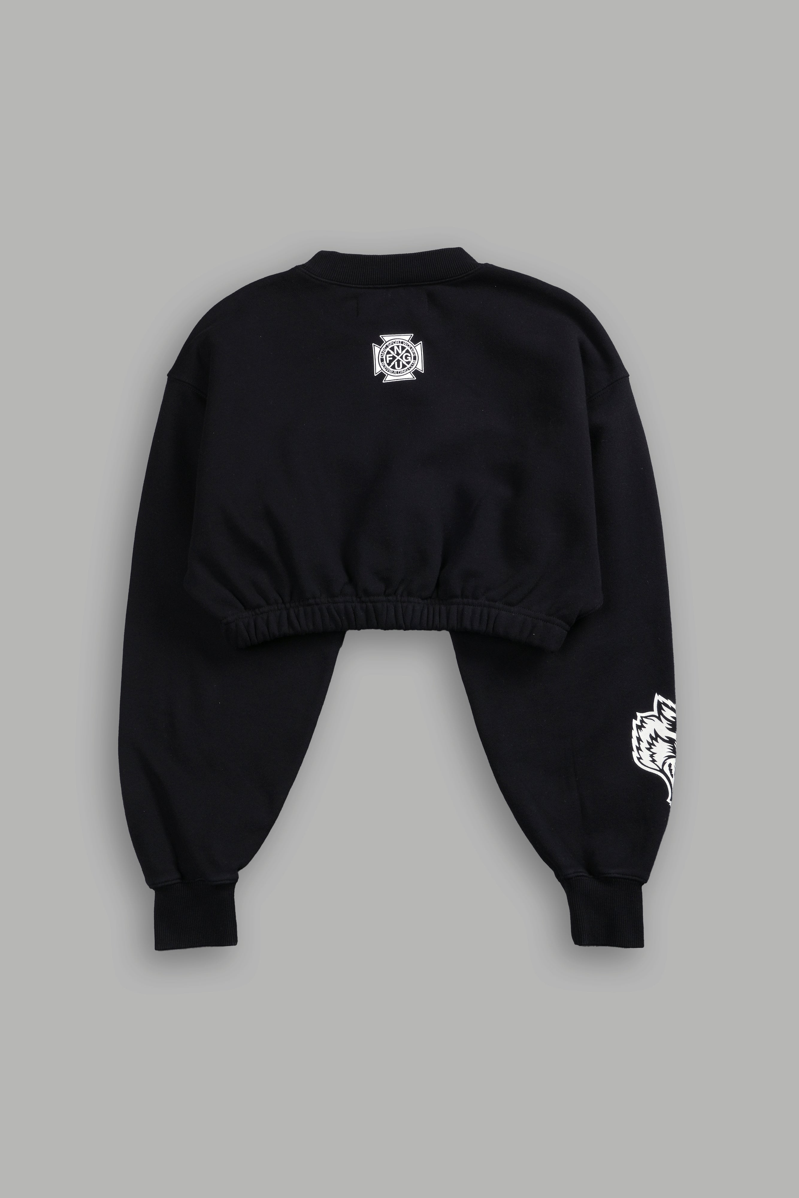 Darc Web "Gwen" (Cropped) Crewneck in Black