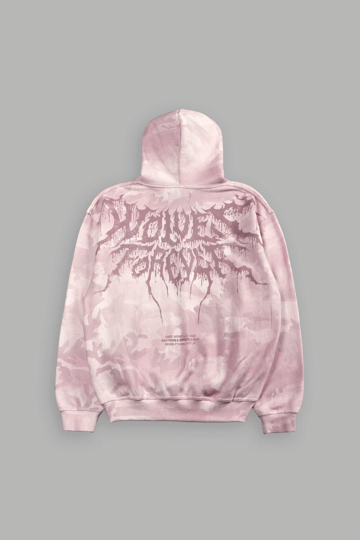 Drip Hesh WLVS FRVR Unisex "Pierce" Hoodie in Blush Vintage Woodland Camo