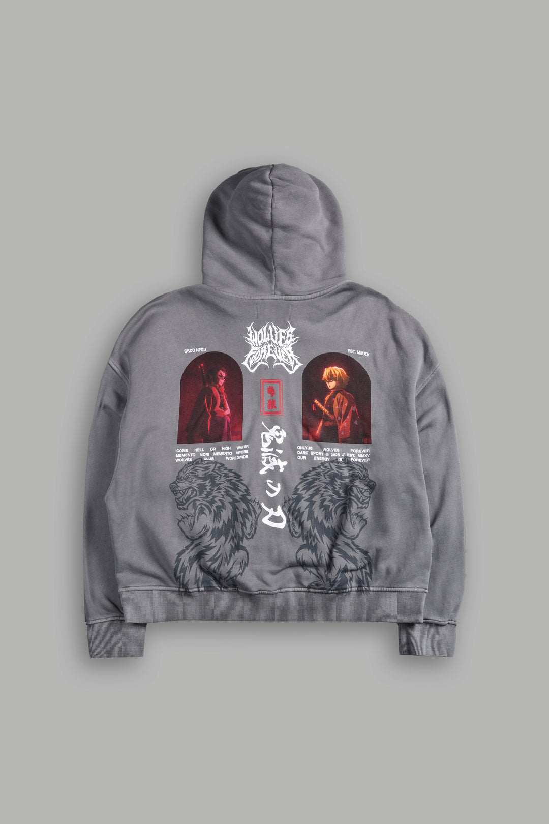 Stand-Off Vex Double Zip Hoodie in Dove Gray