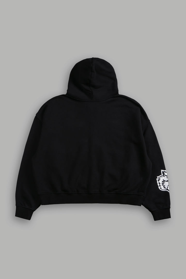 Wolf Chopper Vex Double Zip Hoodie in Black